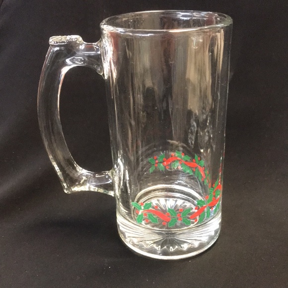 Vintage Libbey Holly & Berries‎ Beer Steins/Mugs set of 4 - Picture 2 of 4